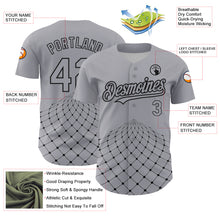 Charger l'image dans la galerie, Custom Gray Black 3D Pattern Design Geometric Grid Authentic Baseball Jersey