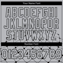 Charger l'image dans la galerie, Custom Gray Black 3D Pattern Design Geometric Grid Authentic Baseball Jersey