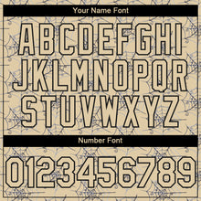 Charger l'image dans la galerie, Custom Cream Black 3D Pattern Design Spider Web Authentic Baseball Jersey