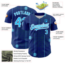 Load image into Gallery viewer, Custom Royal Sky Blue-White 3D Pattern Design Spider Web Authentic Baseball Jersey