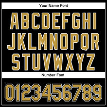 Load image into Gallery viewer, Custom Black Old Gold-White 3D Pattern Design Curve Solid Authentic Baseball Jersey