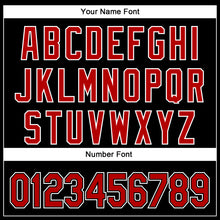 Charger l'image dans la galerie, Custom Black Red-White 3D Pattern Design Curve Solid Authentic Baseball Jersey