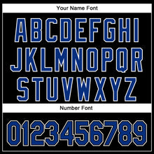 Load image into Gallery viewer, Custom Black Royal-White 3D Pattern Design Curve Solid Authentic Baseball Jersey