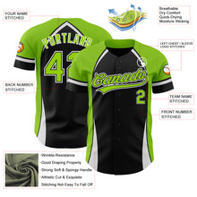Загрузить изображение в средство просмотра галереи, Custom Black Neon Green-White 3D Pattern Design Curve Solid Authentic Baseball Jersey