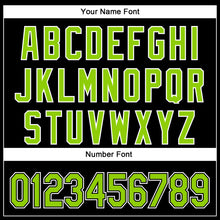 Загрузить изображение в средство просмотра галереи, Custom Black Neon Green-White 3D Pattern Design Curve Solid Authentic Baseball Jersey