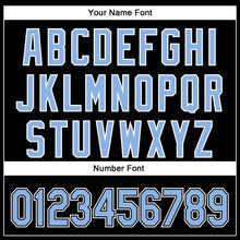 Загрузить изображение в средство просмотра галереи, Custom Black Light Blue-White 3D Pattern Design Curve Solid Authentic Baseball Jersey