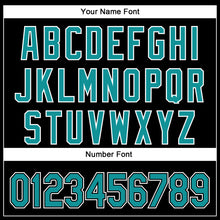 Load image into Gallery viewer, Custom Black Teal-White 3D Pattern Design Curve Solid Authentic Baseball Jersey