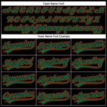 Load image into Gallery viewer, Custom Black Kelly Green-Orange 3D Pattern Design Curve Solid Authentic Baseball Jersey