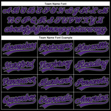 Загрузить изображение в средство просмотра галереи, Custom Black Purple-Gray 3D Pattern Design Curve Solid Authentic Baseball Jersey
