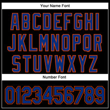 Load image into Gallery viewer, Custom Black Royal-Orange 3D Pattern Design Curve Solid Authentic Baseball Jersey