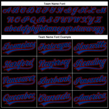 Load image into Gallery viewer, Custom Black Royal-Red 3D Pattern Design Curve Solid Authentic Baseball Jersey