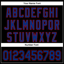 Load image into Gallery viewer, Custom Black Royal-Red 3D Pattern Design Curve Solid Authentic Baseball Jersey