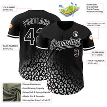 Load image into Gallery viewer, Custom Black White 3D Pattern Design Leopard Print Fade Fashion Authentic Baseball Jersey