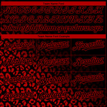 Load image into Gallery viewer, Custom Black Red 3D Pattern Design Leopard Print Fade Fashion Authentic Baseball Jersey