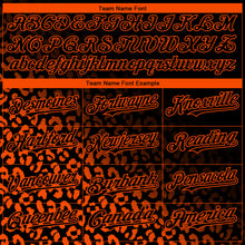Laden Sie das Bild in den Galerie-Viewer, Custom Black Orange 3D Pattern Design Leopard Print Fade Fashion Authentic Baseball Jersey