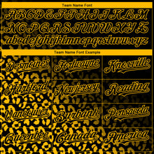 Load image into Gallery viewer, Custom Black Gold 3D Pattern Design Leopard Print Fade Fashion Authentic Baseball Jersey