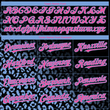 Load image into Gallery viewer, Custom Black Pink-Light Blue 3D Pattern Design Leopard Print Fade Fashion Authentic Baseball Jersey