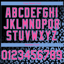 Load image into Gallery viewer, Custom Black Pink-Light Blue 3D Pattern Design Leopard Print Fade Fashion Authentic Baseball Jersey