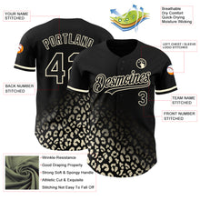 Load image into Gallery viewer, Custom Black Cream 3D Pattern Design Leopard Print Fade Fashion Authentic Baseball Jersey