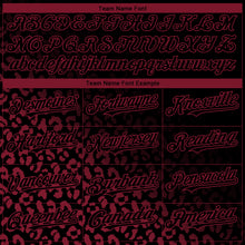 Load image into Gallery viewer, Custom Black Crimson 3D Pattern Design Leopard Print Fade Fashion Authentic Baseball Jersey