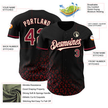 Load image into Gallery viewer, Custom Black Crimson-Cream 3D Pattern Design Leopard Print Fade Fashion Authentic Baseball Jersey