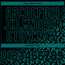 Загрузить изображение в средство просмотра галереи, Custom Black Teal 3D Pattern Design Leopard Print Fade Fashion Authentic Baseball Jersey