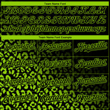 Load image into Gallery viewer, Custom Black Neon Green 3D Pattern Design Leopard Print Fade Fashion Authentic Baseball Jersey