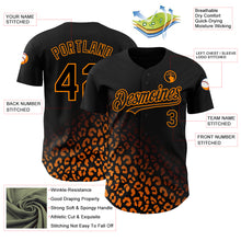 Charger l'image dans la galerie, Custom Black Bay Orange 3D Pattern Design Leopard Print Fade Fashion Authentic Baseball Jersey