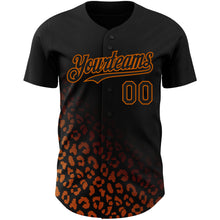 Charger l'image dans la galerie, Custom Black Texas Orange 3D Pattern Design Leopard Print Fade Fashion Authentic Baseball Jersey