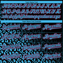 Laden Sie das Bild in den Galerie-Viewer, Custom Black Pink-Sky Blue 3D Pattern Design Leopard Print Fade Fashion Authentic Baseball Jersey