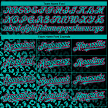 Load image into Gallery viewer, Custom Black Pink-Aqua 3D Pattern Design Leopard Print Fade Fashion Authentic Baseball Jersey