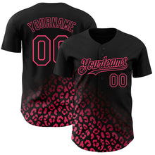 Charger l'image dans la galerie, Custom Black Neon Pink 3D Pattern Design Leopard Print Fade Fashion Authentic Baseball Jersey