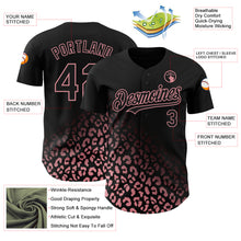 Load image into Gallery viewer, Custom Black Medium Pink 3D Pattern Design Leopard Print Fade Fashion Authentic Baseball Jersey
