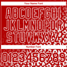 Laden Sie das Bild in den Galerie-Viewer, Custom Red White 3D Pattern Design Leopard Print Fade Fashion Authentic Baseball Jersey