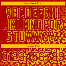 Laden Sie das Bild in den Galerie-Viewer, Custom Red Yellow 3D Pattern Design Leopard Print Fade Fashion Authentic Baseball Jersey