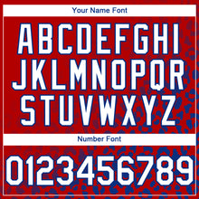 Laden Sie das Bild in den Galerie-Viewer, Custom Red White-Royal 3D Pattern Design Leopard Print Fade Fashion Authentic Baseball Jersey