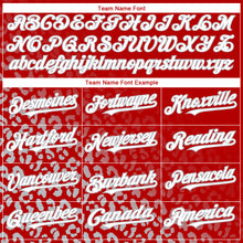 Laden Sie das Bild in den Galerie-Viewer, Custom Red White-Gray 3D Pattern Design Leopard Print Fade Fashion Authentic Baseball Jersey
