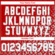 Laden Sie das Bild in den Galerie-Viewer, Custom Red White-Gray 3D Pattern Design Leopard Print Fade Fashion Authentic Baseball Jersey