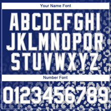 Charger l'image dans la galerie, Custom Royal White-Gray 3D Pattern Design Leopard Print Fade Fashion Authentic Baseball Jersey