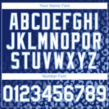 Charger l'image dans la galerie, Custom Royal White-Light Blue 3D Pattern Design Leopard Print Fade Fashion Authentic Baseball Jersey