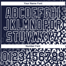 Charger l'image dans la galerie, Custom Navy White 3D Pattern Design Leopard Print Fade Fashion Authentic Baseball Jersey