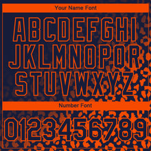 Загрузить изображение в средство просмотра галереи, Custom Navy Orange 3D Pattern Design Leopard Print Fade Fashion Authentic Baseball Jersey