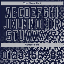 Charger l'image dans la galerie, Custom Navy Gray 3D Pattern Design Leopard Print Fade Fashion Authentic Baseball Jersey