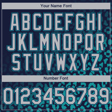 Charger l'image dans la galerie, Custom Navy Gray-Teal 3D Pattern Design Leopard Print Fade Fashion Authentic Baseball Jersey