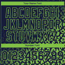 Charger l'image dans la galerie, Custom Navy Neon Green 3D Pattern Design Leopard Print Fade Fashion Authentic Baseball Jersey