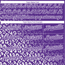 Load image into Gallery viewer, Custom Purple White 3D Pattern Design Leopard Print Fade Fashion Authentic Baseball Jersey