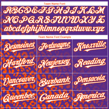 Load image into Gallery viewer, Custom Purple White-Orange 3D Pattern Design Leopard Print Fade Fashion Authentic Baseball Jersey