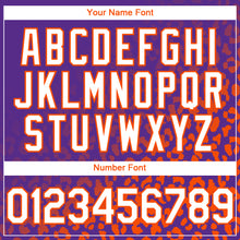 Load image into Gallery viewer, Custom Purple White-Orange 3D Pattern Design Leopard Print Fade Fashion Authentic Baseball Jersey