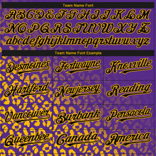 Load image into Gallery viewer, Custom Purple Black-Gold 3D Pattern Design Leopard Print Fade Fashion Authentic Baseball Jersey
