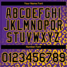 Load image into Gallery viewer, Custom Purple Black-Gold 3D Pattern Design Leopard Print Fade Fashion Authentic Baseball Jersey